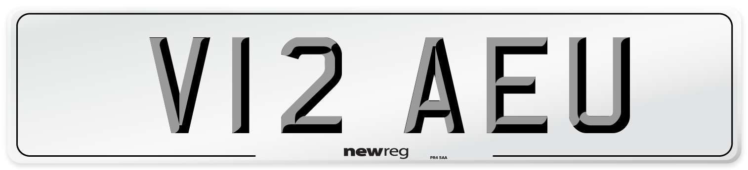 V12 AEU Number Plate from New Reg